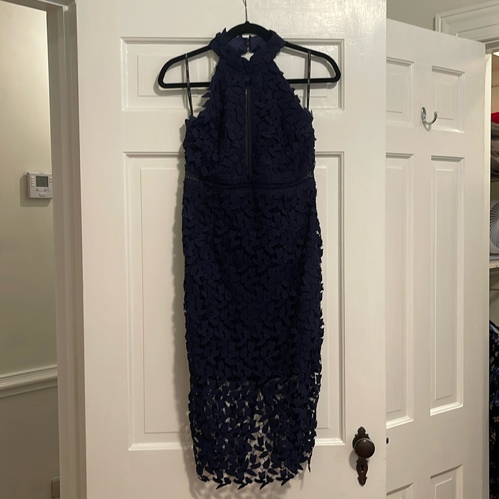 Gemma Halter Dress in Navy